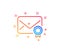 Verified Mail line icon. Confirmed Message correspondence sign. Vector