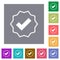 Verified sticker outline square flat icons