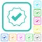 Verified sticker outline vivid colored flat icons