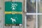 Verigoud soda logo brand text on panel Dog on leash prohibiting sign and No open fire