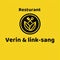 Verin and Link-sang restaurant with black and yellow logos, and spoons and forks