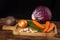 Verious fresh vegetables on a wooden table, healthy food