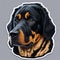 Vermeer inspired Cartoon Rottweiler Sticker