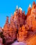 The vermilion colored Hoodoos of the Amphitheather Pinnacle rocks in Bryce Canyon National Park