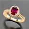 Vermilion Ruby diamonds rows  elegant gold ring