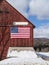 Vermont barn with American Flag