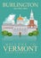 Vermont vector american poster. USA travel illustration. United States of America card. City