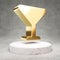Vermout Glass icon. Shiny golden Vermout Glass symbol on white marble podium