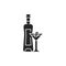 Vermouth bottle and glass color line icon. Alcoholic beverages.