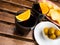 Vermouth drink with tapas, popular spanish aperitif