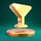 Vermouth Glass icon. Fortuna Gold Vermouth Glass symbol on golden podium