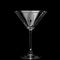 Vermouth martini glass empty on a black background