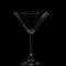 Vermouth martini glass empty on a black background