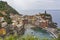 Vernazza city. Rocky seashore. Cinca Terre. Italy