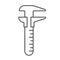 Vernier caliper glyph icon, tool and instrument