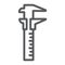 Vernier caliper line icon, tool and instrument, gauge sign, vector graphics, a linear pattern on a white background.