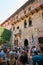 VERONA, ITALY - AUGUST 17, 2017: The house with Juliet`s balcony - Verona. Lots of tourists.