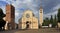 Verona, Italy - historic city center - external view of Basilica of Saint Zeno with church tower