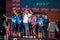 Verona, Italy June 2, 2019: All the Movistar Team celebrates on the stage of the Arena of Verona