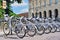 VERONA, ITALY - MAY, 2017: Public Bicycles in Piazza Bra. Verona