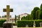 Verona, Italy - October 2, 2021: Religious sculptures inside an ancient cemetery