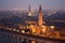 Verona - Outlook from Castel san Pietro in winter evening