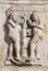 Verona - Relief of Adam and Eva from facade of romanesque Basilica San Zeno