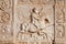 Verona - Relief of rider on the facade of romanesque Basilica San Zeno.