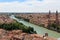 Verona skyline with Adige river at noon.