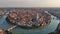 Verona skyline, aerial view of historical city centre, red tiled roofs, Italy