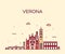 Verona skyline Italy vector linear style city