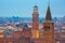 Verona skyline at night, Italy