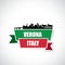 Verona skyline - ribbon banner - Italy - vector illustration