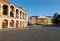 Verona Veneto Italy. The Verona Arena - Roman Amphitheatre and the Town Hall