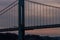 The Verrazano Narrows Bridge connecting Staten Island to Brooklyn as seen from New York Harbor.