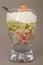 Verrine, glass of cream,avocado and salmon