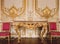 Versailles, France - 10 August 2014 : Wood wall with gold ornaments at Versailles Palace ( Chateau de Versailles )