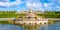 VERSAILLES, FRANCE - APRIL 15, 2023: Latona Fountain in the Gardens of Versailles, Chateau Versailles near Paris, France