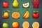 Versatile vector fruit sprites for game design, simple and effective