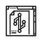 version control technical writer line icon vector illustration