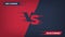 Versus background. Sport competition VS poster, game fight battle duel concept, blue red team design. Vector versus