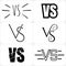 Versus letters logo. Black V and S symbols