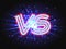 Versus neon logo on background with abstract light