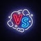 Versus neon sign vector. Versus logo, symbol in neon style. Design template light banner, night advertising. Battle vs