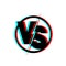 Versus sign. Symbol with glitch effect