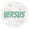 Versus typography word cloud create with the text only