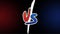 Versus VS letters fight on dark backgrounds in brush style design with red and blue gradient colors, lightning. Vector.