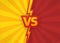Versus VS letters fight pop backgrounds in comics style design with red and yellow colors, lightning. Vector.