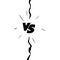 Versus Or VS Letters Logo Design in doodle style. Comic fighting duel with lightning ray border. vector illustration