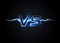 Versus VS logo. Battle headline template. Sparkling lightning design. Isolated vector illustration on black background.